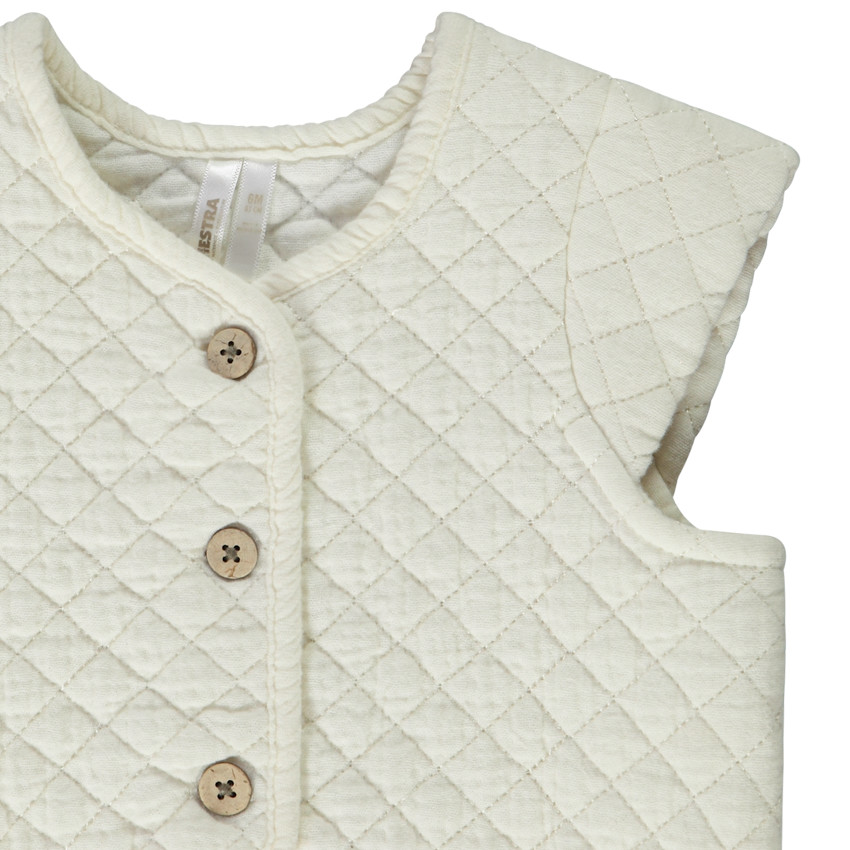 Ensemble 3 pièces avec gilet manches courtes pour bébé fille 