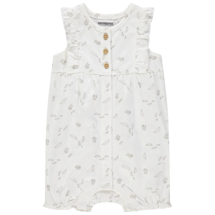 Conjunto corto de algodón con estampado de plumas 