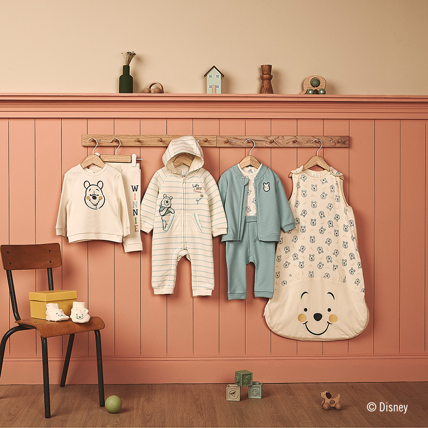 Pelele largo de rayas Winnie el Pooh Disney para bebé niño 