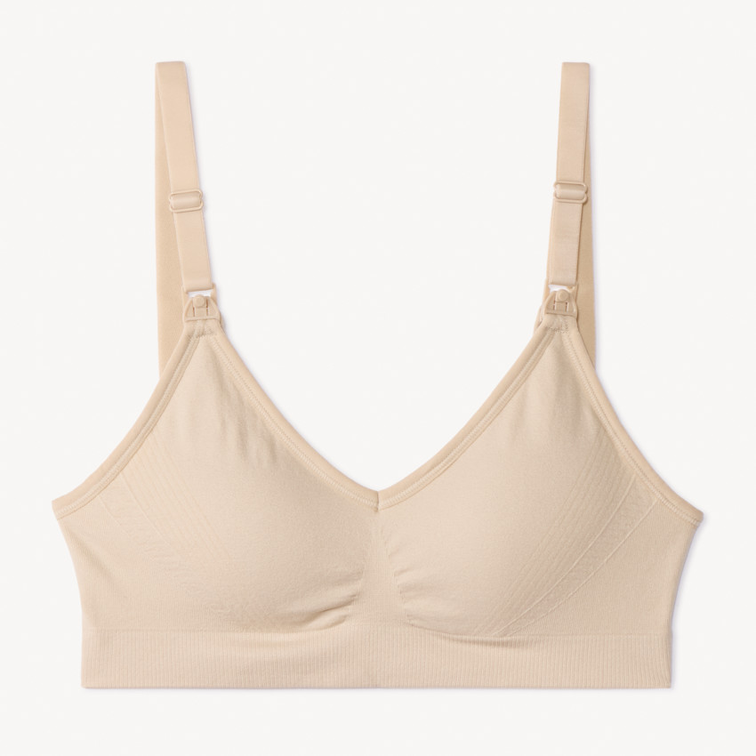 Brassière de lactancia sin costuras y ajustable unicolor 