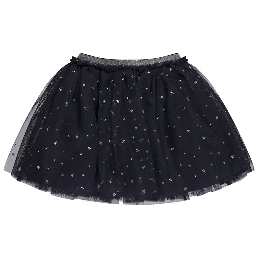 Falda con frunce de tul impreso plateado para niña bebé  Additional Falda con frunce de tul impreso plateado para niña bebé