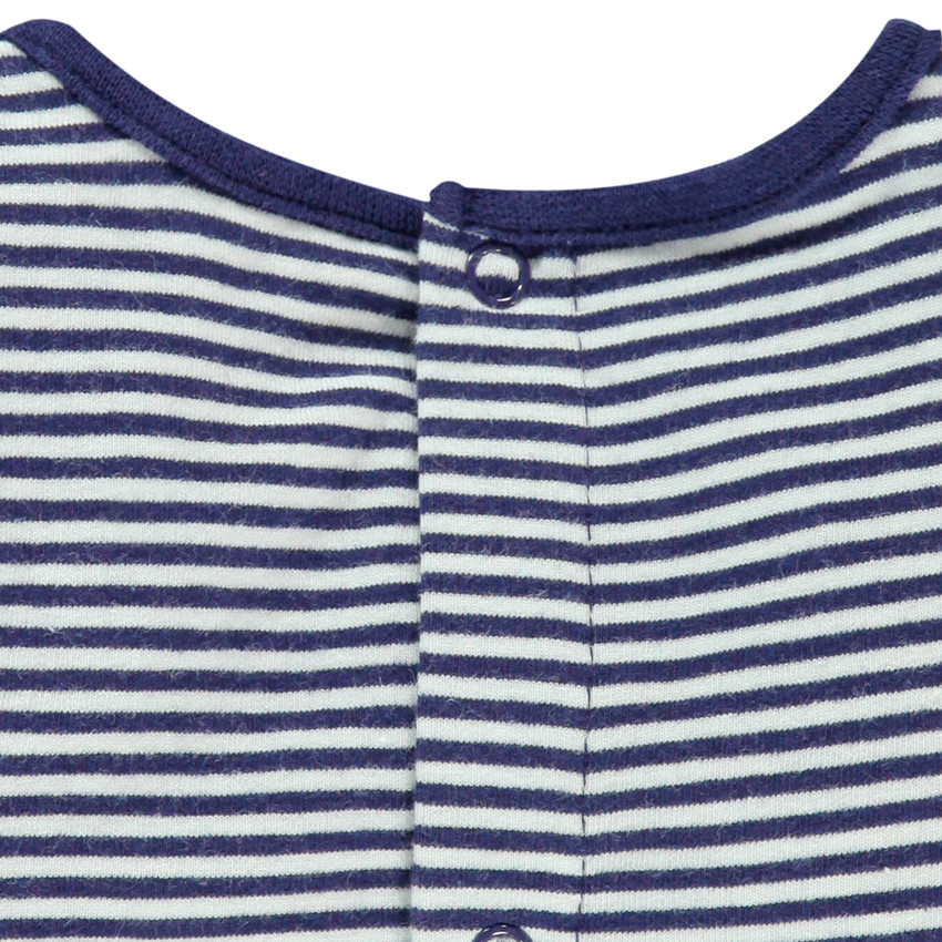 Tee-shirt manches courtes rayé avec inscription printée  