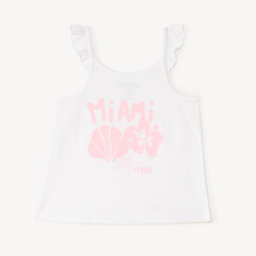 Camiseta de tirantes de punto liso con estampado para bebé niña 