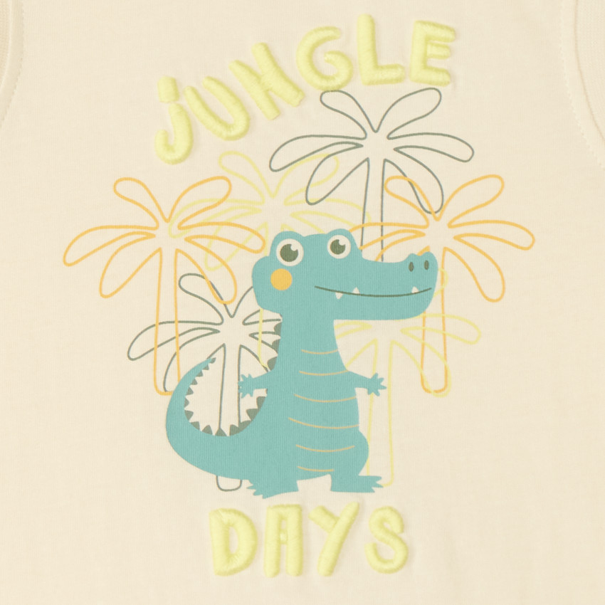 Camiseta sin mangas de estampado de cocodrilo para bebé niño. 