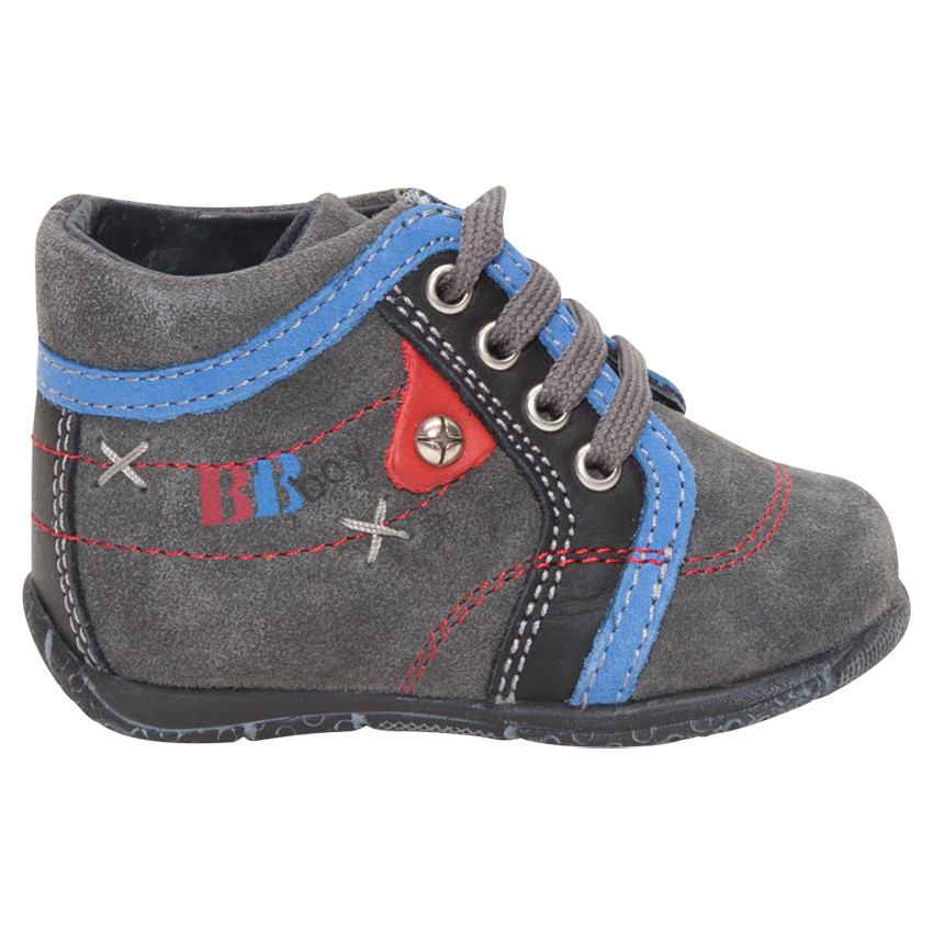 Botas de piel con cordones y estampado  