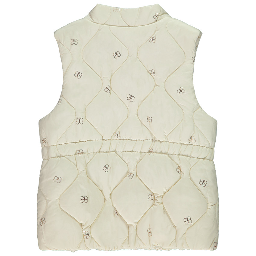 Chaleco acolchado sin mangas con estampado de mariposas brillantes para bebé niña 