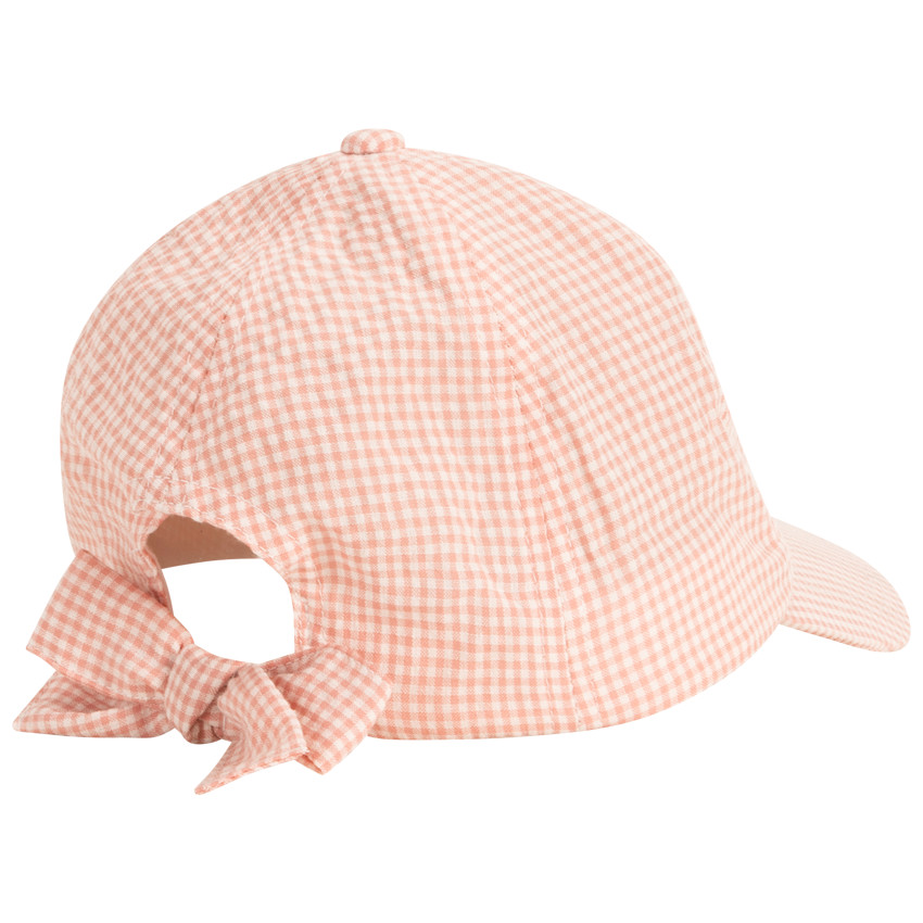 Gorra motivo vichy efecto nudo para bebé niña 