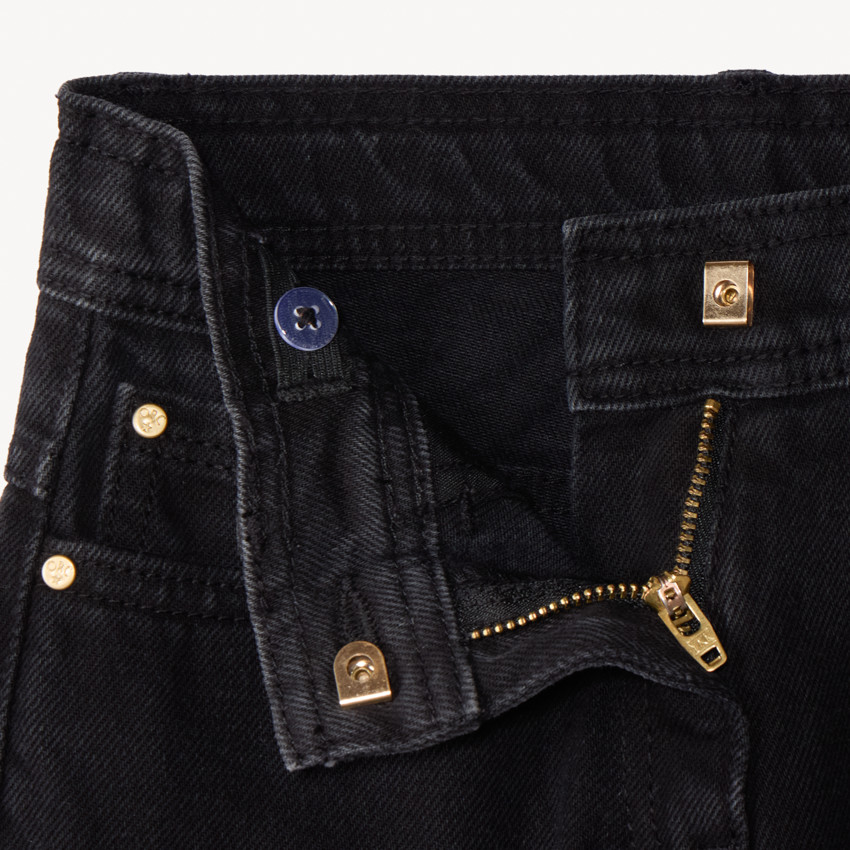 Jeans anchos con dobladillos para niña 