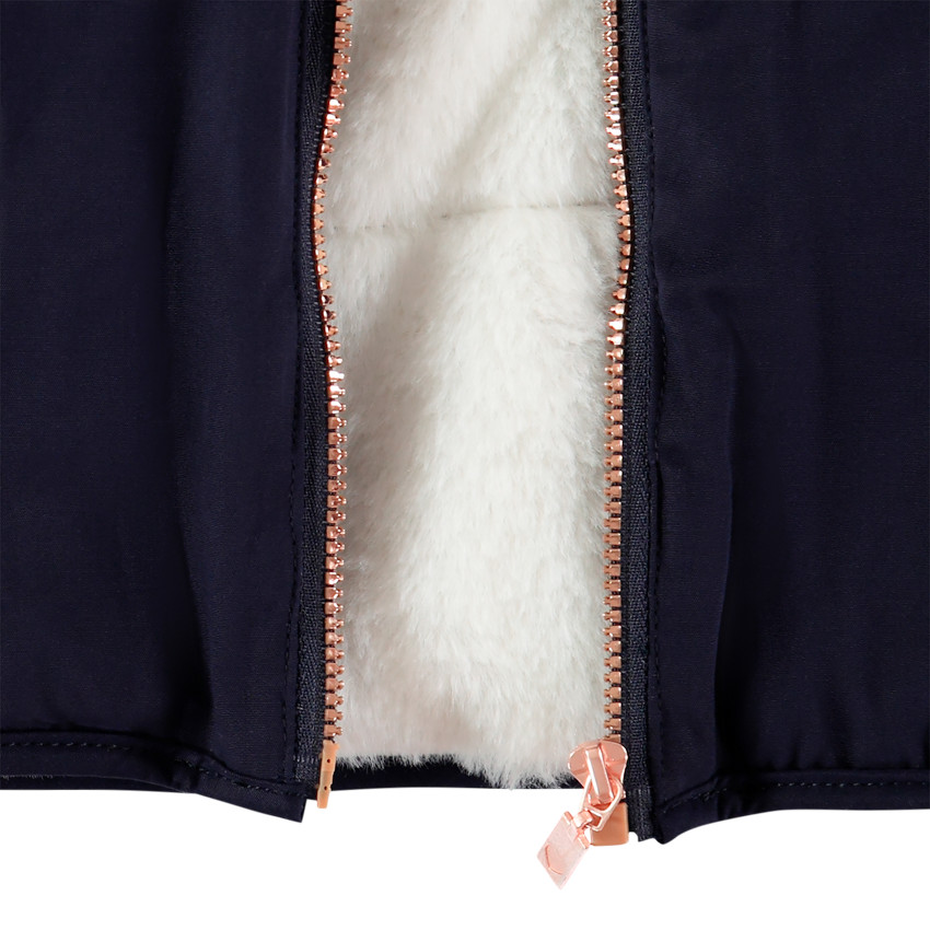 Parka 2 en 1 con forro sherpa en los bolsillos para bebé niña 