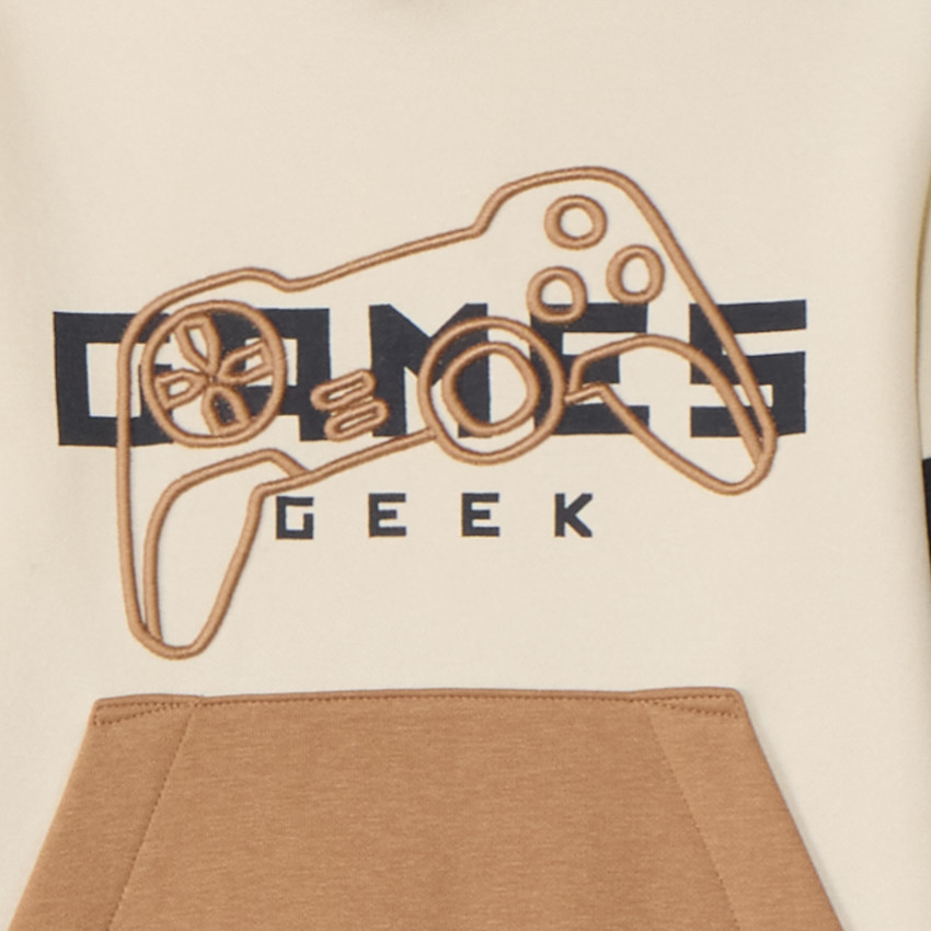 Conjunto de chándal de felpa con efecto color block para niño 