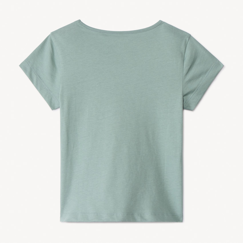 Camiseta de manga corta con estampado de purpurina para niña 