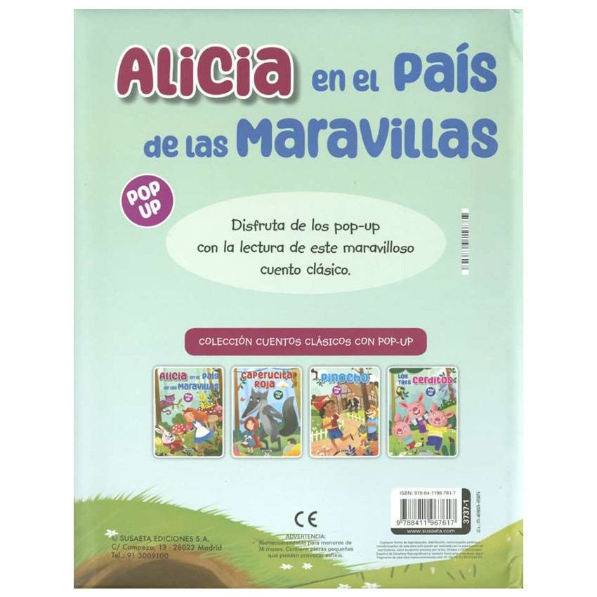 Libro Alicia en el País de las Maravillas pop-up +4 años 