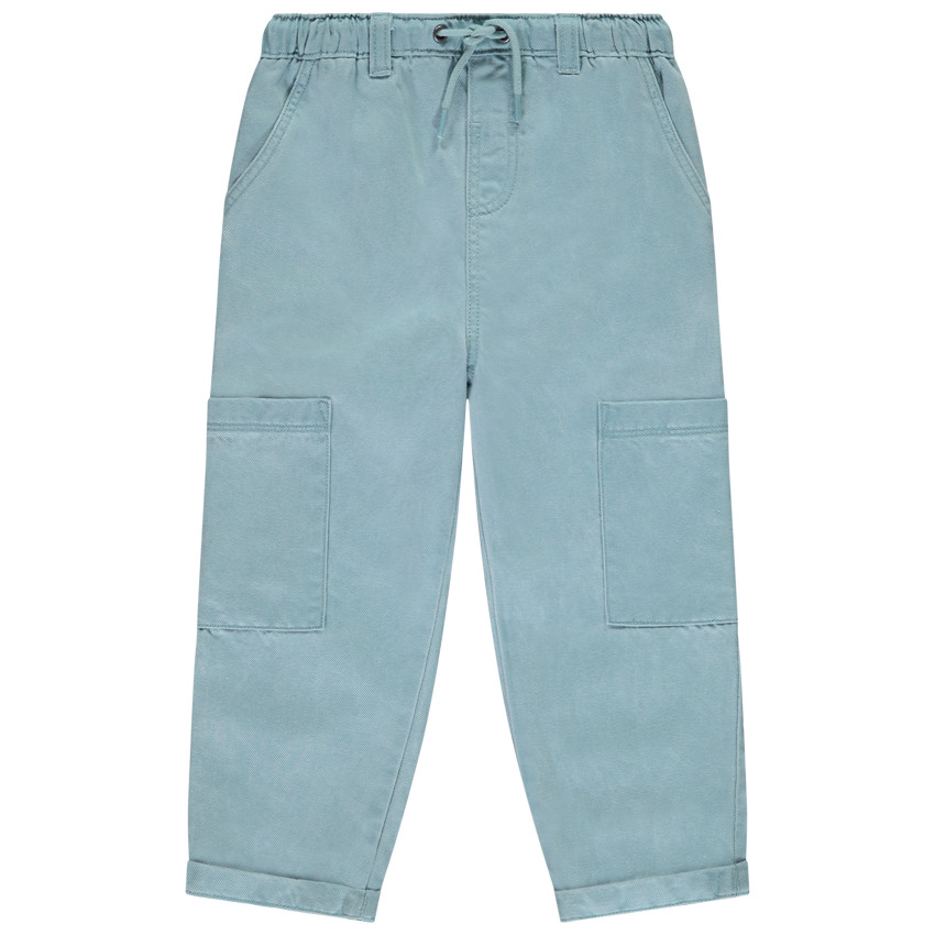 Pantalón recto liso con bolsillos laterales para bebé niño 