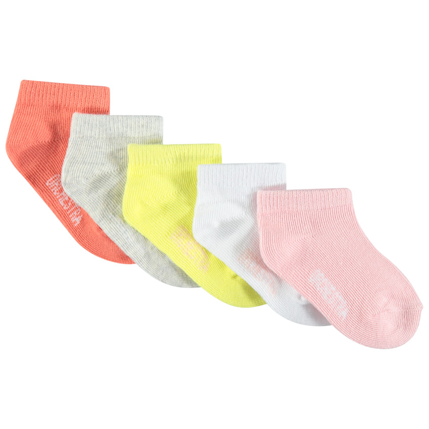 Pack de 5 pares de calcetines cortos lisos 
