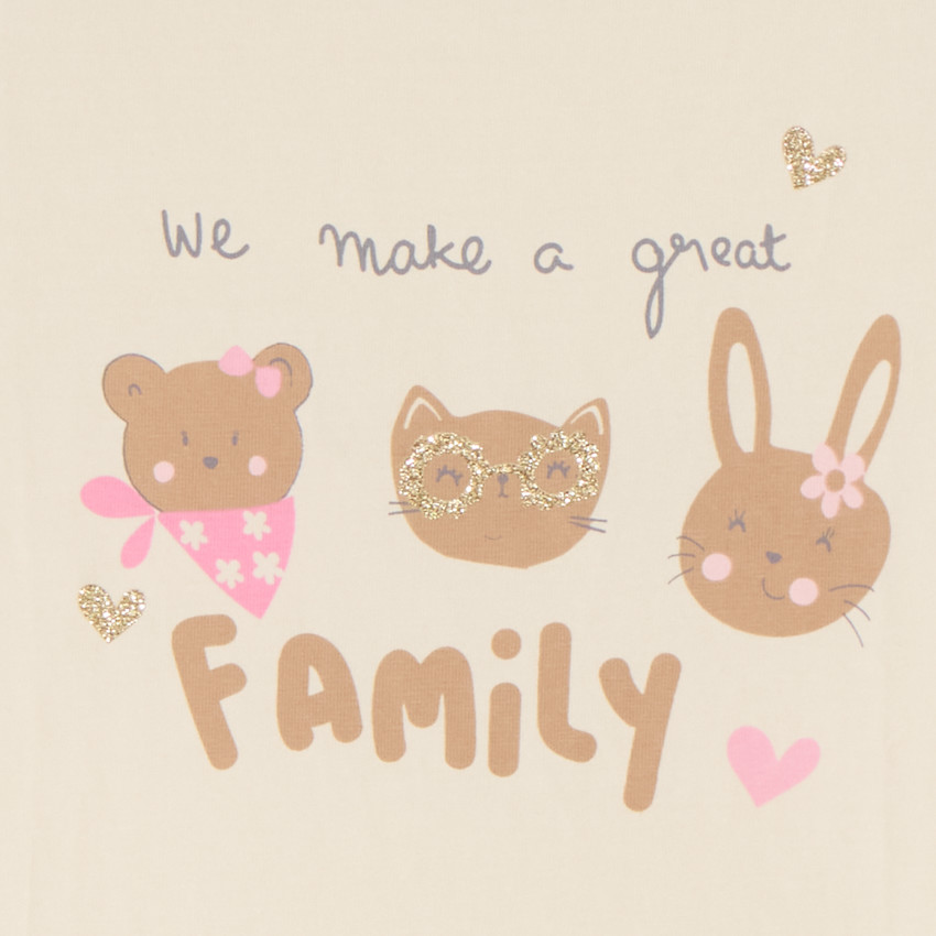 Camiseta de manga corta con estampado de animales para niña bebé 