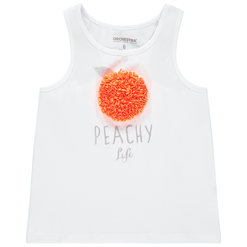 Camiseta sin mangas melocotón en relieve 