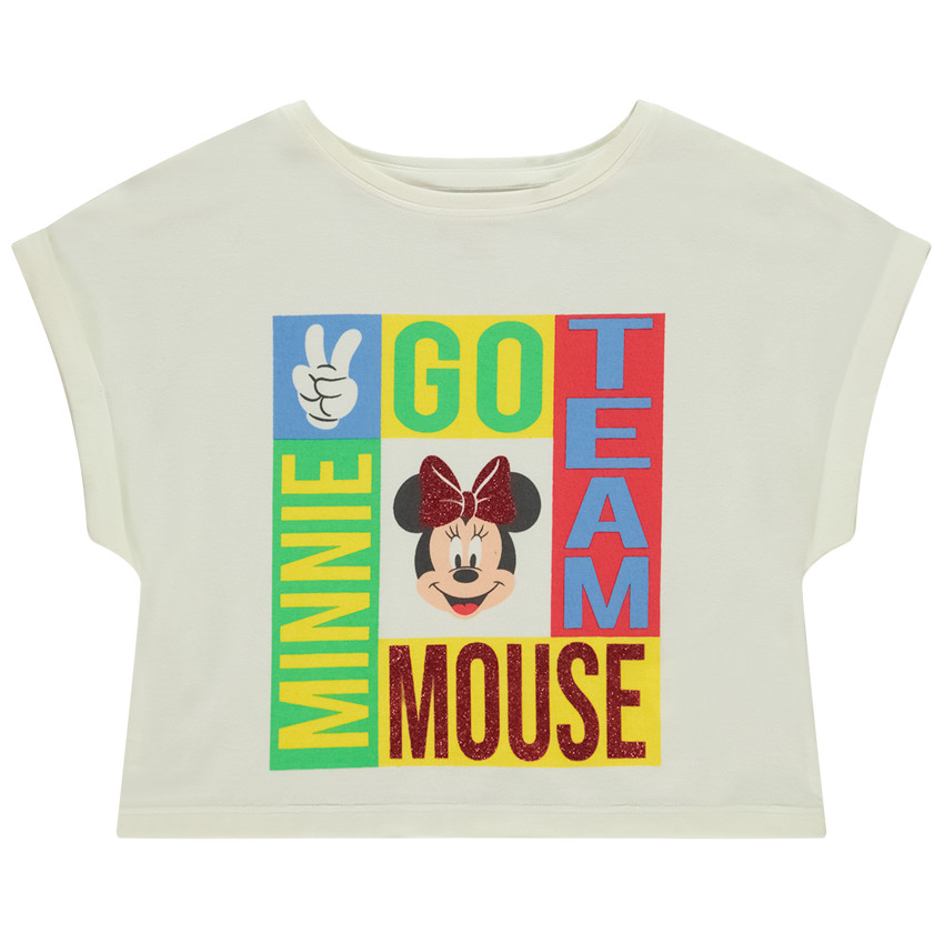Camiseta de manga corta tipo caja Minnie Disney para niña 