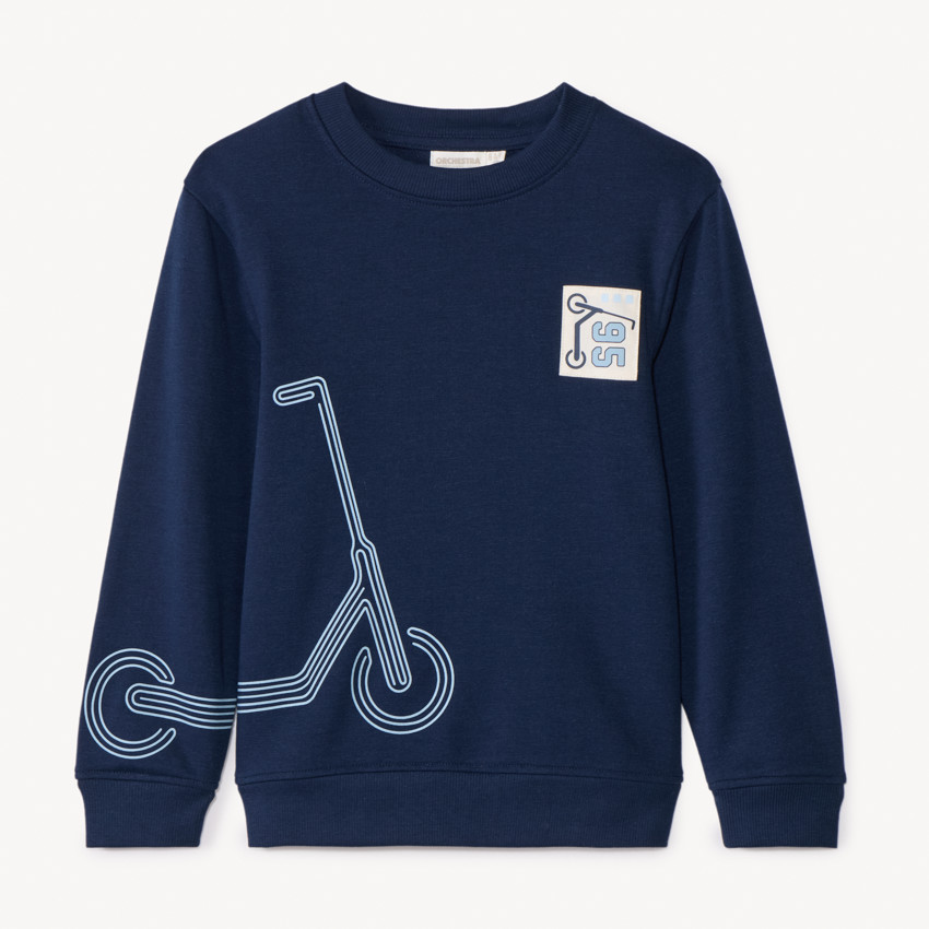 Sudadera de felpa con estampado de patinete para niño 