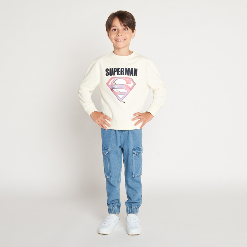 Sudadera de felpa lisa con estampado lenticular de Superman para niño 