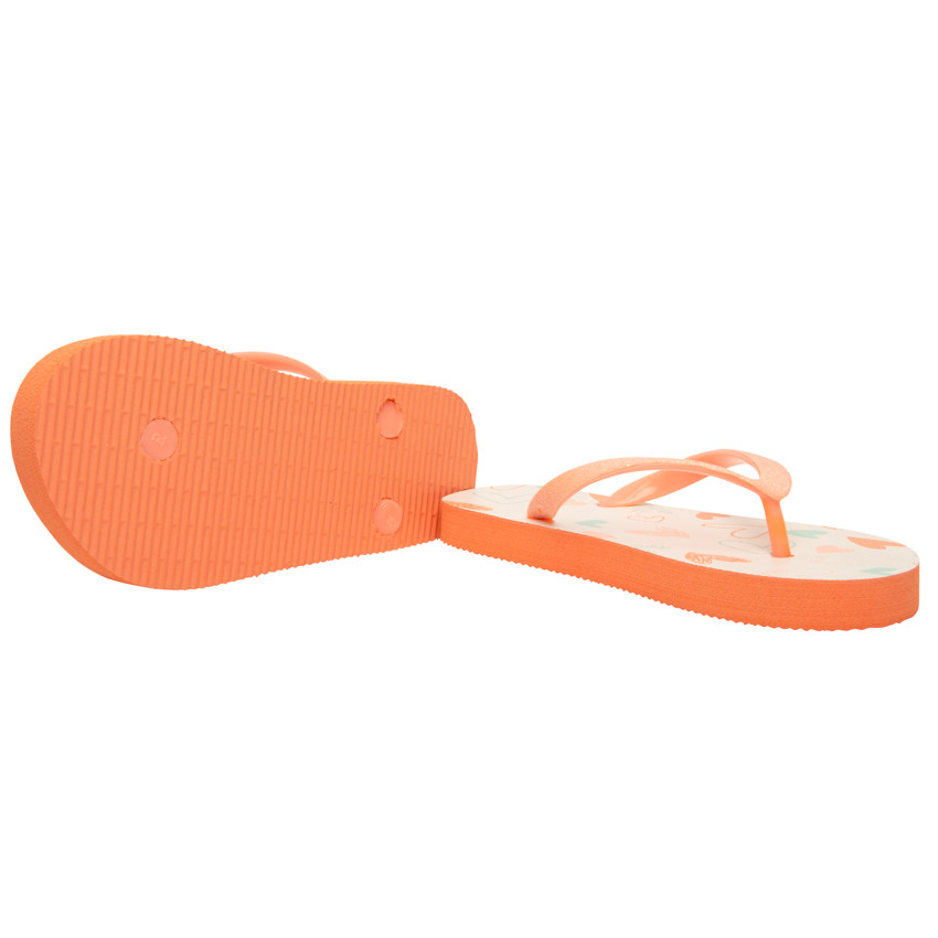 Chanclas con tira brillante y estampado de corazones para niña 