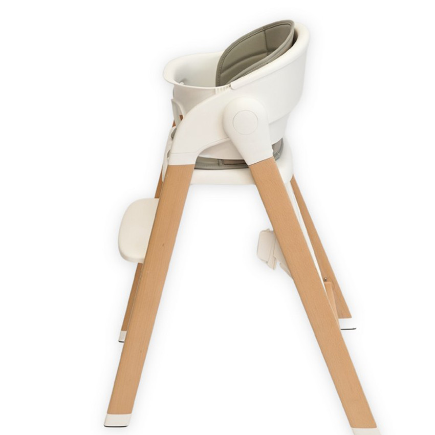 Chaise haute Grow With Me évolutive pliable Bois/Blanc 
