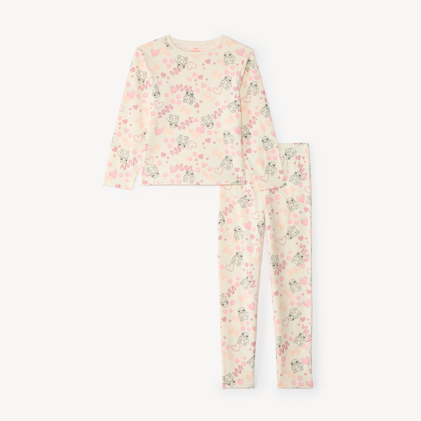 Pijama de 2 piezas de manga larga para niña con estampado de Stitch de Disney 