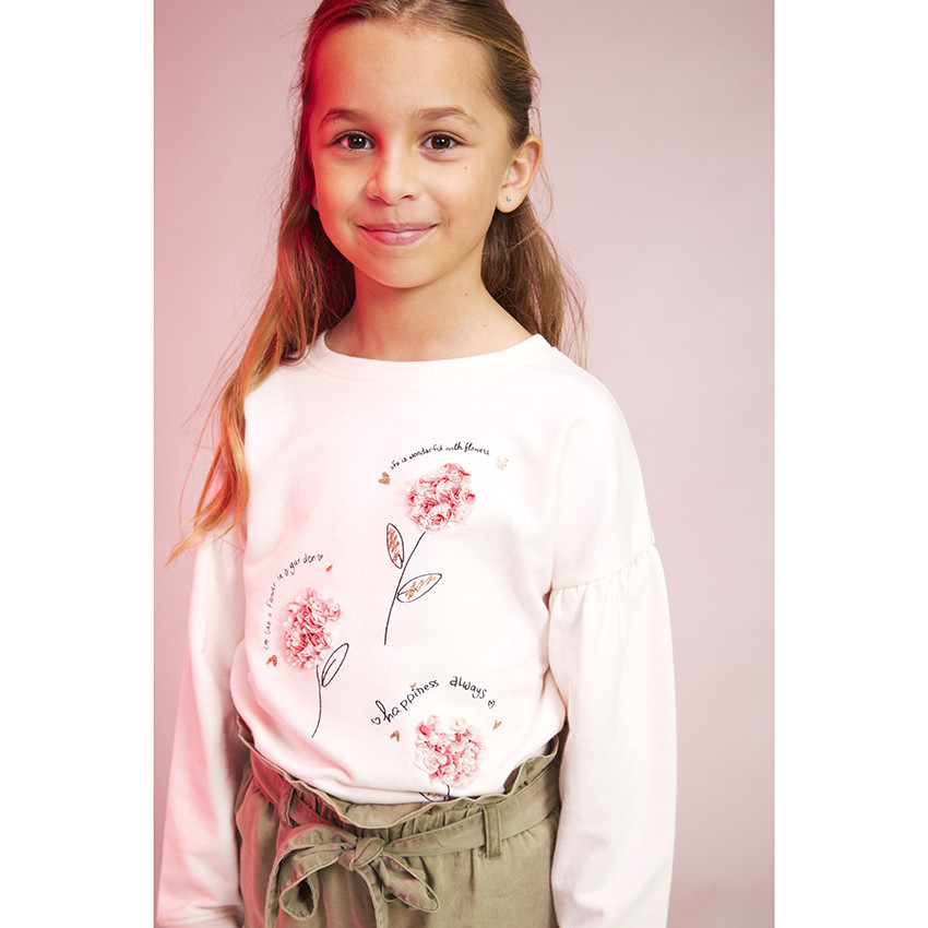 Pantalón fluido de lyocell liso para niña 