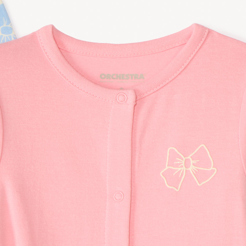 Lote de 3 pijamas con estampado de lazos para niña - diferentes aperturas según la edad 