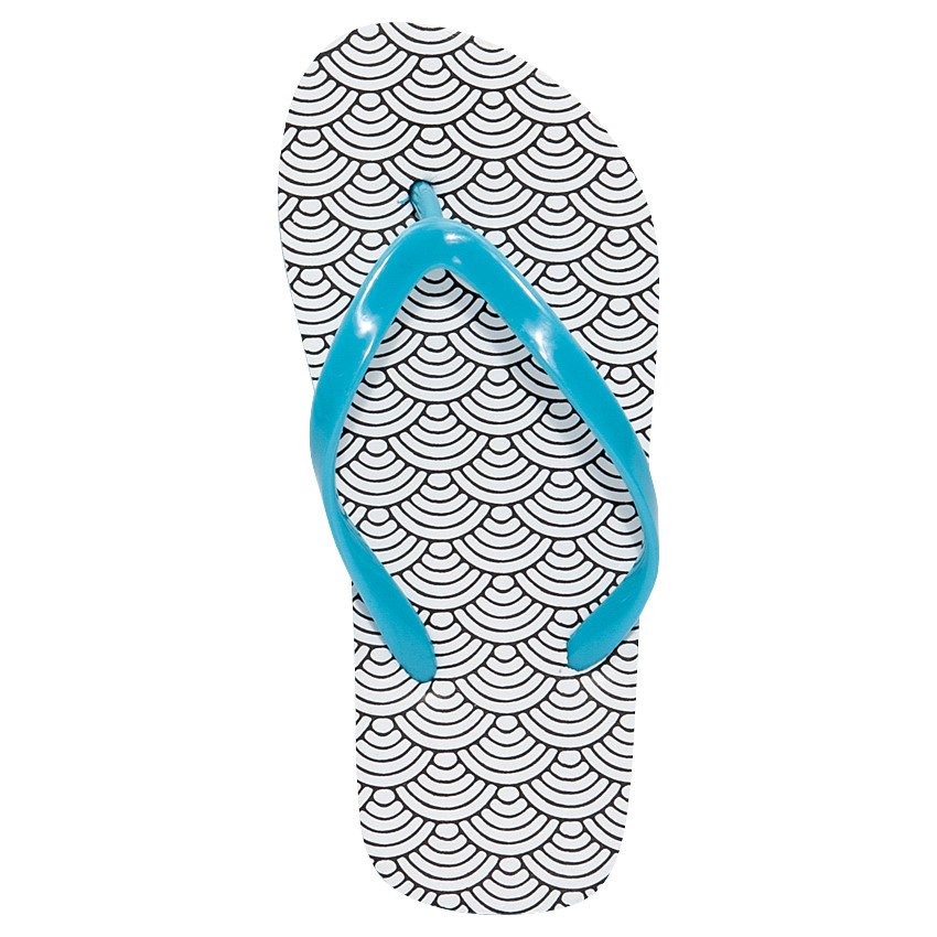 Chanclas torquesas con estampado de fantasía 