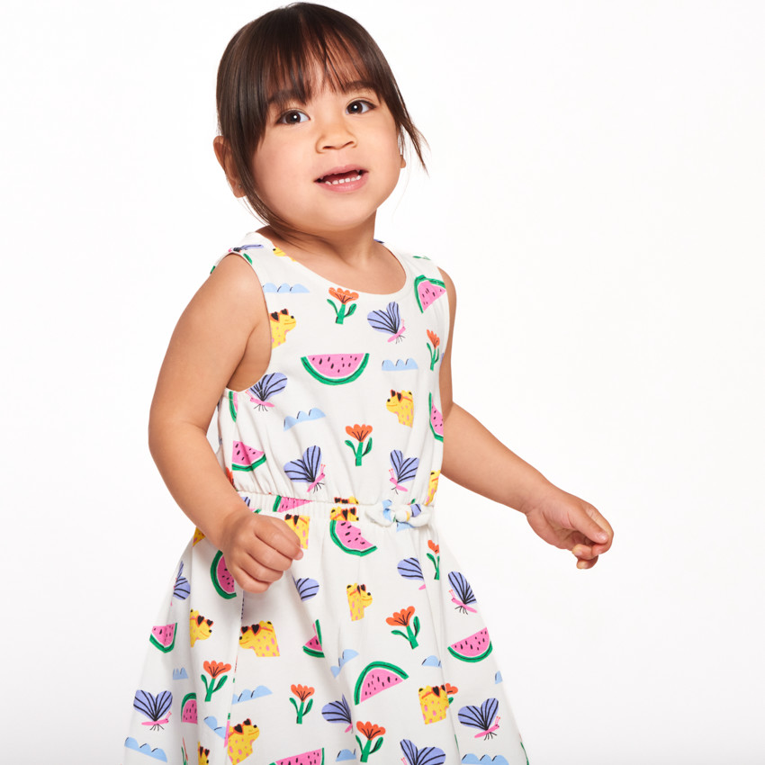 Vestido sin mangas con estampado fantasía para bebé niña 