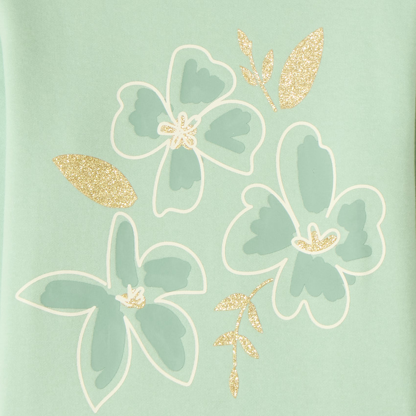 Sudadera de felpa con estampado brillante niña 
