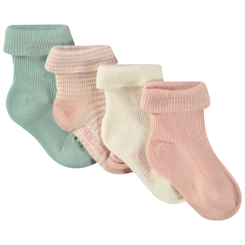 Lote de 4 pares de calcetines enrollables para bebé niña 