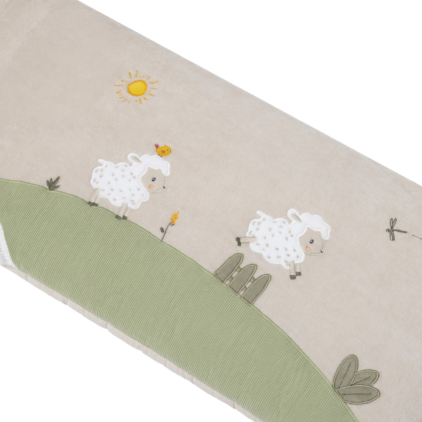 Protector de cuna de 3 paneles en terciopelo La vida en la granja 