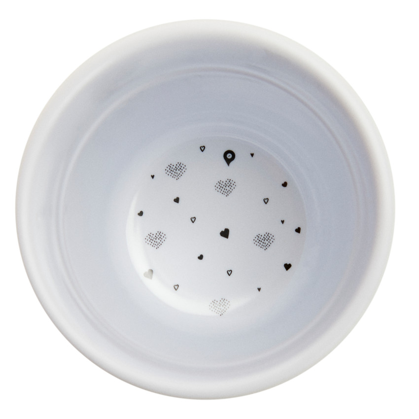 Gobelet en mélamine motif cœurs bleu 