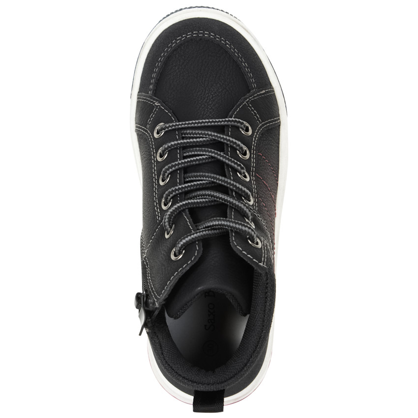 Botines negros con cremallera y cordones para niño 