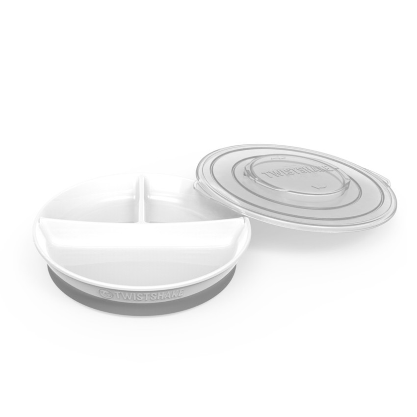 Plato compartimentado 6+ meses - Blanco pastel 