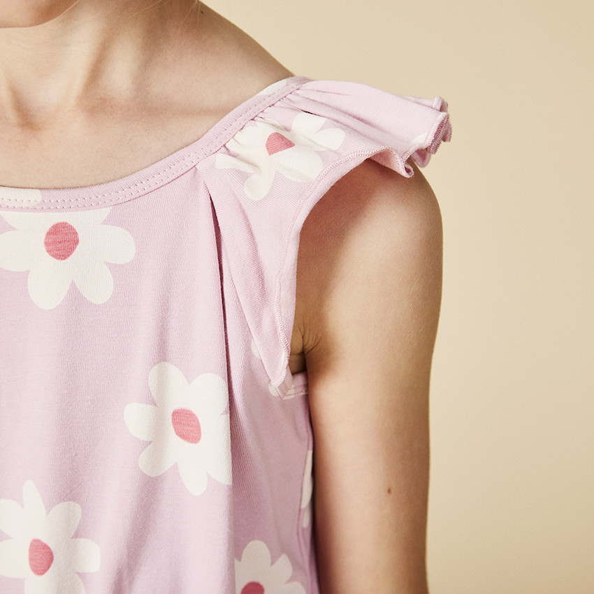 Vestido estampado floral con espalda abierta para niña 