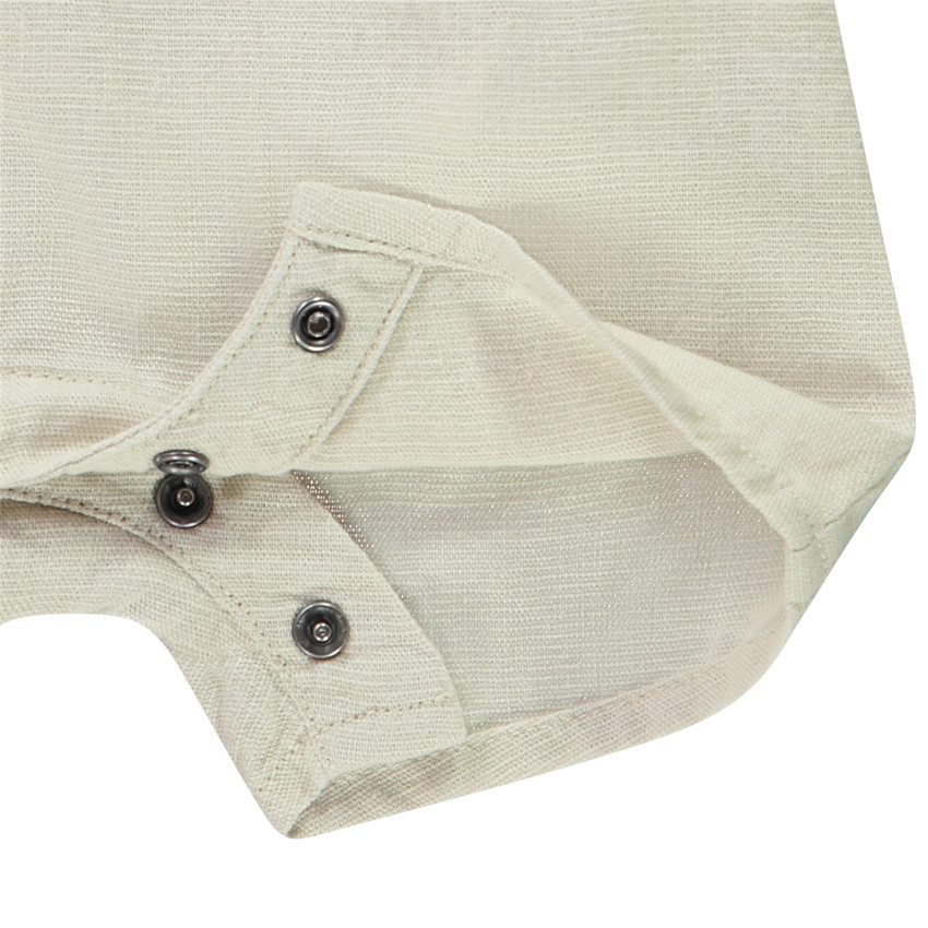 Conjunto peto corto + camisa de manga corta a rayas para bebé niño 