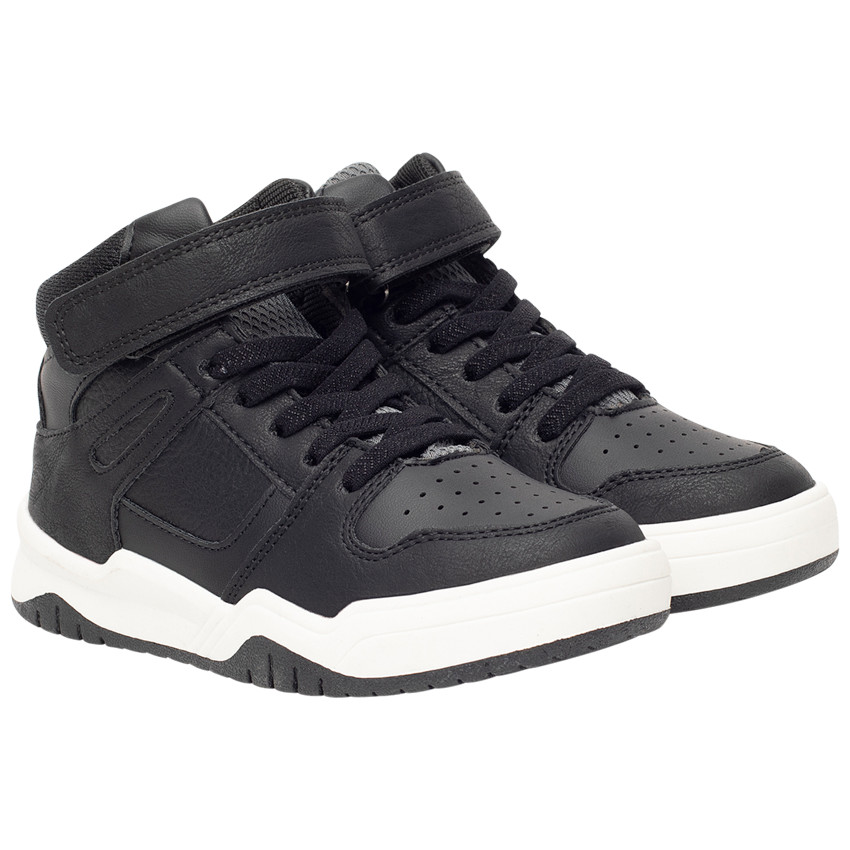 Zapatillas deportivas altas con lengüeta gris texturizada y diseño recortado para niño 