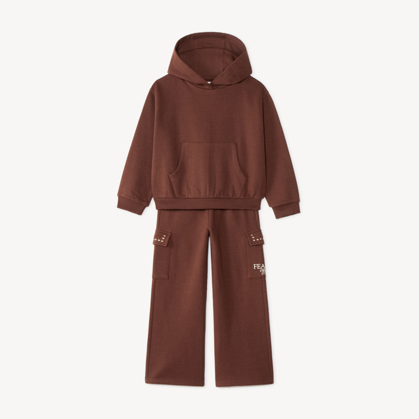 Conjunto de chándal para niña con sudadera con capucha y pantalones cargo 