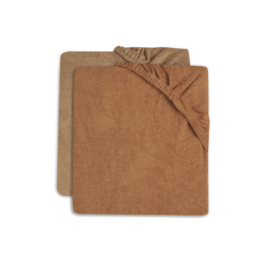 Lot de 2 housses de matelas à langer 50 x 70 cm Caramel/Biscuit 