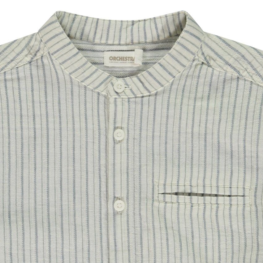 Camisa de manga larga remangable y rayada para niño 