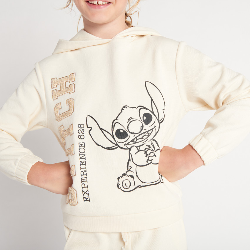 Sweat à capuche Stitch Disney avec broderie pour fille 