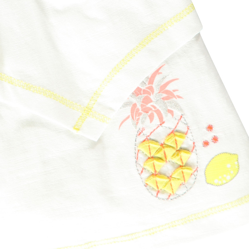 Tunique à volants et noeuds avec prints ananas et citron 