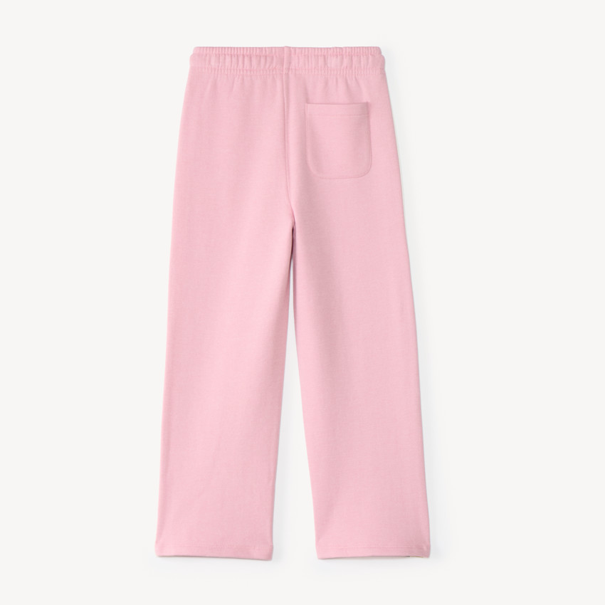 Pantalón de chándal rosa para niña con bandas contrastantes 