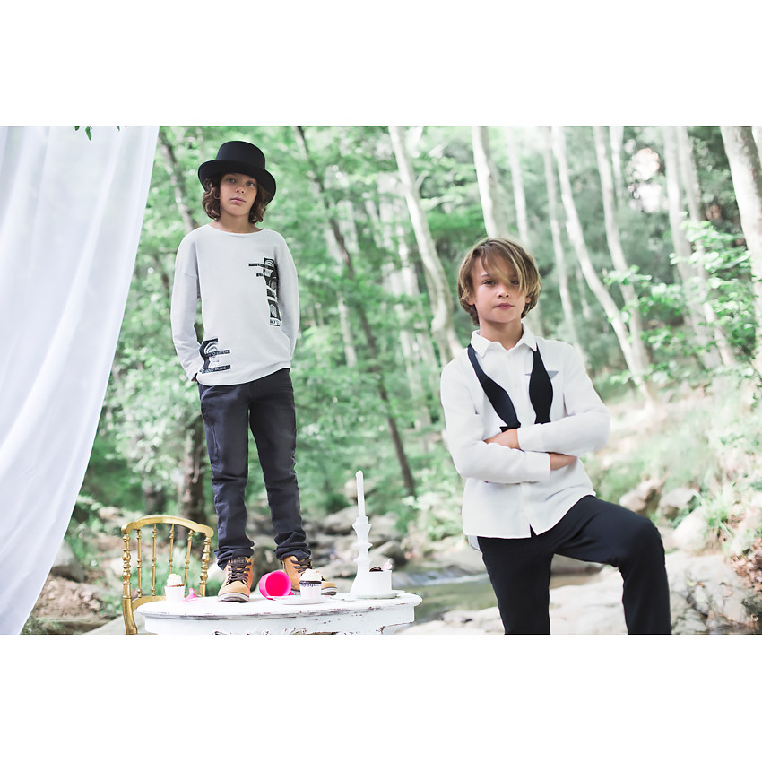 Júnior - Vaqueros de corte skinny con efecto desgastado y arrugado 