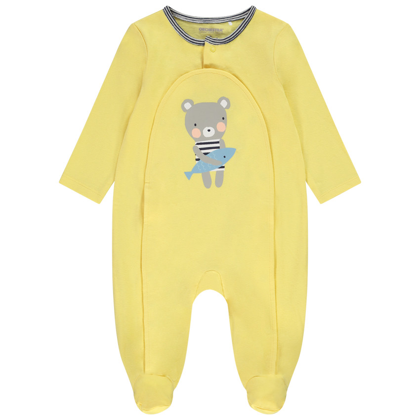 Dors-bien en coton print ourson pêcheur pour bébé garçon 