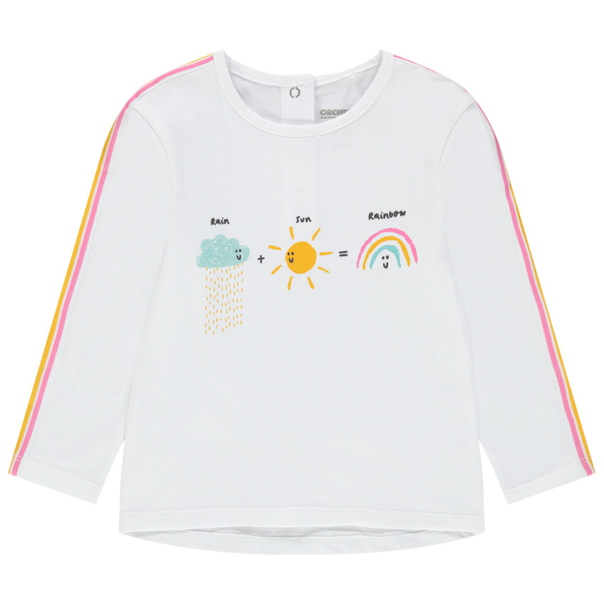 Camiseta de manga larga con dibujos estampados y bandas aplicadas 