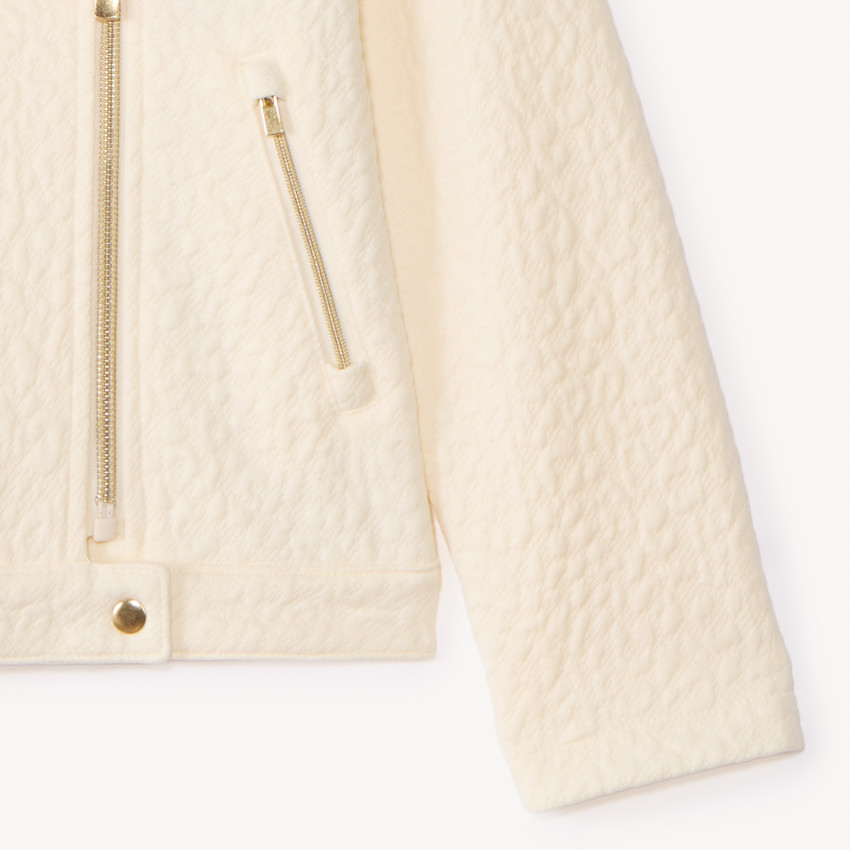 Perfecto de jacquard texturizado de leopardo para niña. 