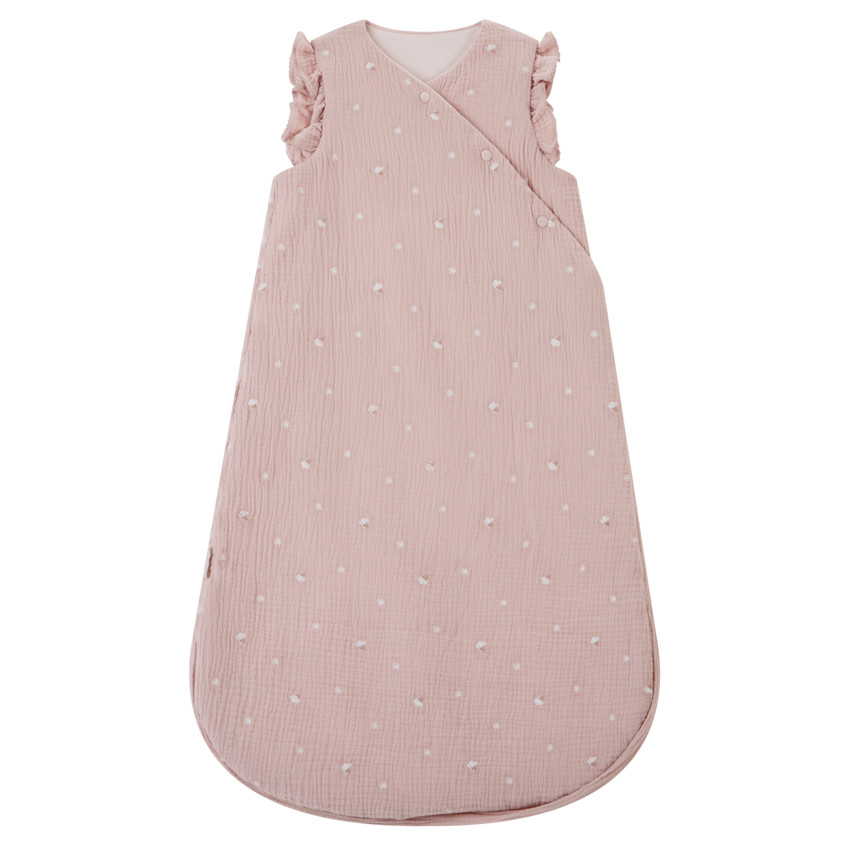 Gigoteuse brodée en double gaze TOG 2 Promenade Bucolique rose 